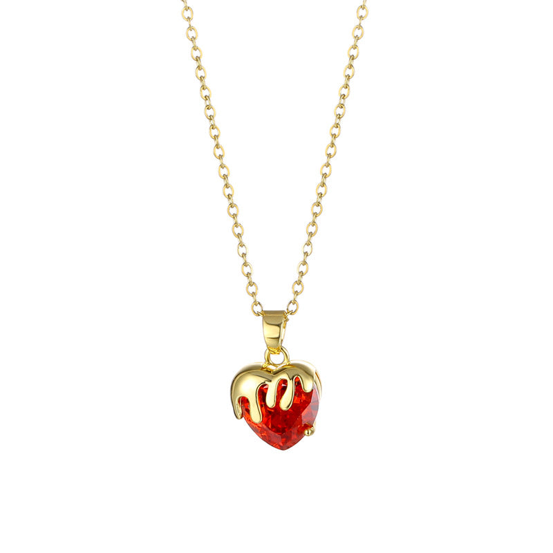 Wholesale Heart Shape Crystal Necklace Stainless Steel